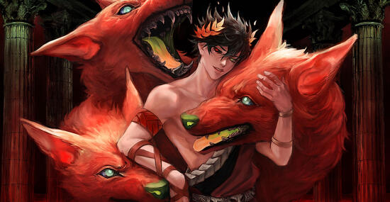 Halfbody Painting + Animal x3 + Simple BG (Unfinished)